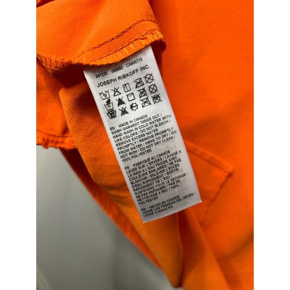Joseph Ribkoff Orange Zip‎ Front Sporty Shift Dress Striped Trim Sz 8 Luxury - Picture 4 of 8